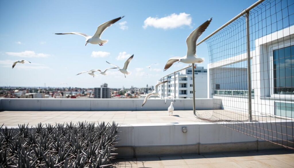 instalación de barreras físicas contra gaviotas